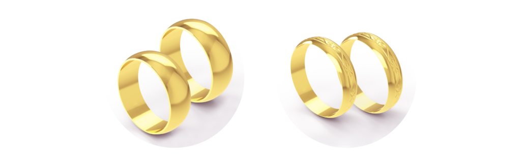 aliança de casamento e noivado em ouro 18k tradicional 