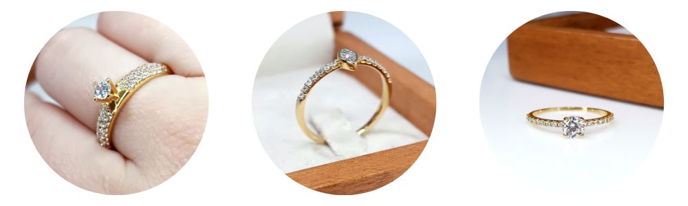anel solitário de noivado em ouro 18k