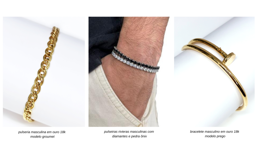 pulseiras masculinas em ouro 18k