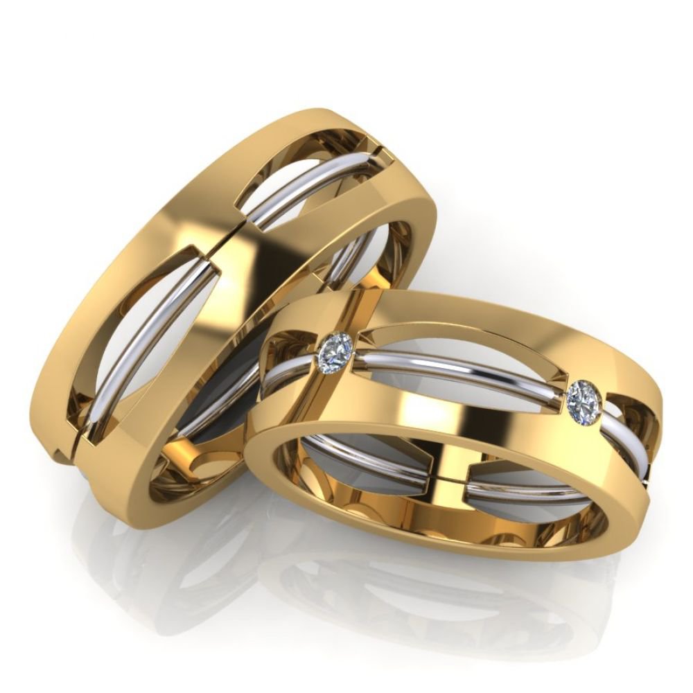 aliança em ouro 18k bodas de prata e bodas de ouro