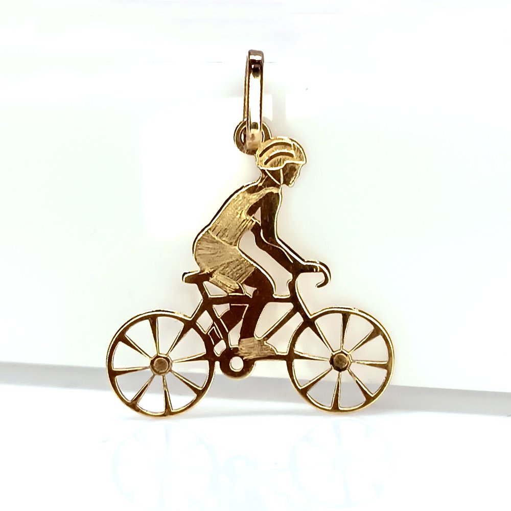 pingente em ouro 18k bicicleta